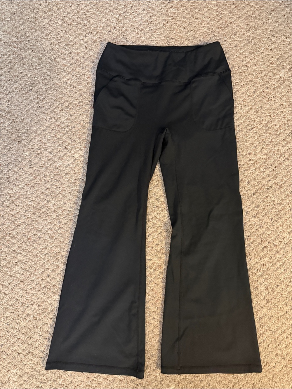 Women's Black High-Waist Flare Active Pants
